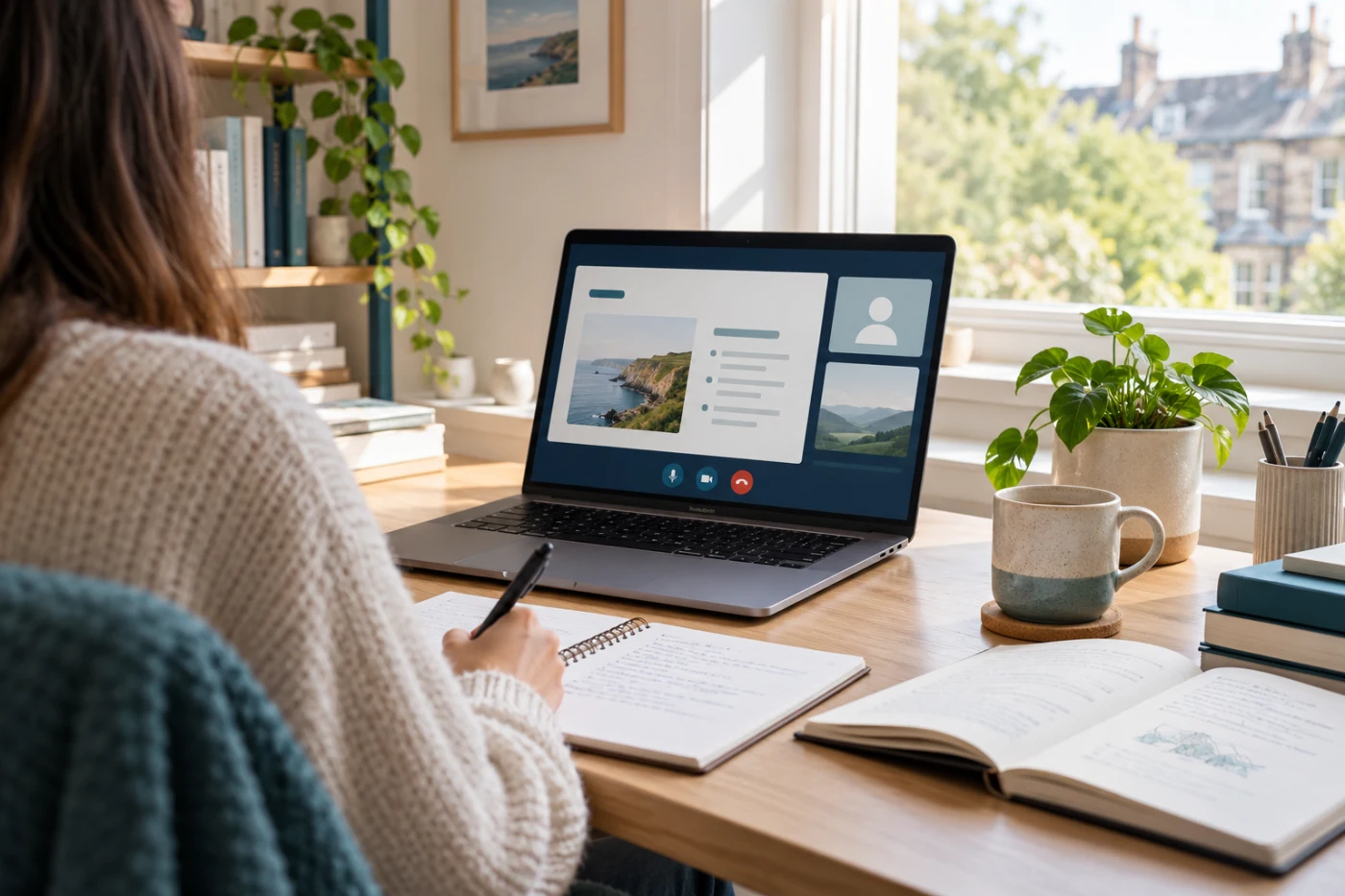 Illustrative online tuition workspace